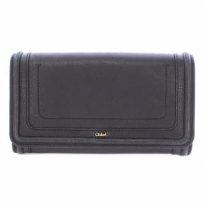 Chloé CHLOE parati long wallet 　 folio leather logo black black 3P0389-043 /BB ■OH (PA116496140) 