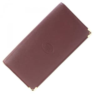 Cartier folio long wallet mast L3001362 Bordeaux leather 　 　 fold wallet logo (PA116496135) 