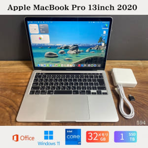[Good Condition] Apple MacBook Pro 13inch 2020/Core i7 2.3GHz/Memory 32GB/SSD1TB/Windows11/Office 2024/594 (PA120625723) 