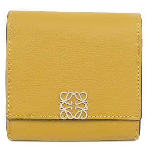 LOEWE folio wallet logogriph try fold wallet grain calf-leather yellaw compact wallet yellow (PA123138337) 