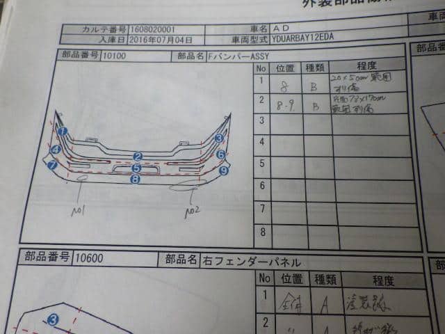 Used Front Bumper Nissan Ad Dbf Vy12 Be Forward Auto Parts