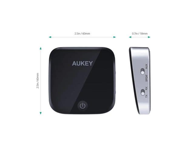 New] AUKEY Bluetooth Transmitter& Receiver 2in1 Transmitter & Receiver  TOSLINK TOSLINK Optical Digital+3.5mm Terminal apt-X Corresponds to 2  Simultaneous Connections BR-O2 - BE FORWARD Store