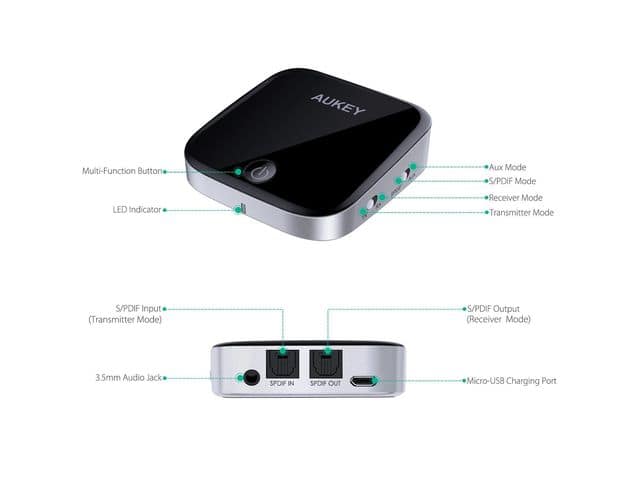New]AUKEY Bluetooth receiver Audio receiver Wireless receiver 3.5 mm stereo  mini plug connection BR-C1 - BE FORWARD Store