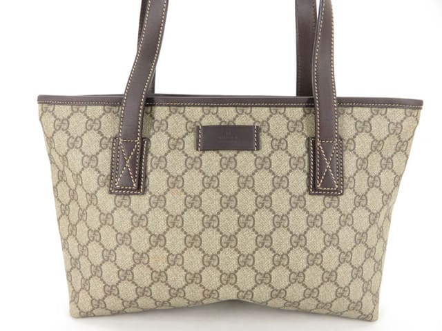 Used AUTH GUCCI 211138 GG PVC LEATHER TOTE BAG EY556 BE FORWARD Store