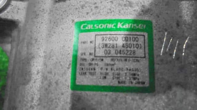 Used]A/C Compressor NISSAN Fairlady Z 2003 UA-Z33 92600CD100
