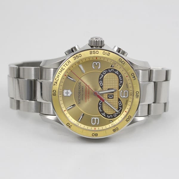 Used]VICTORINOX Chrono CLASSIC 1/100 Men's quartz gold clockface