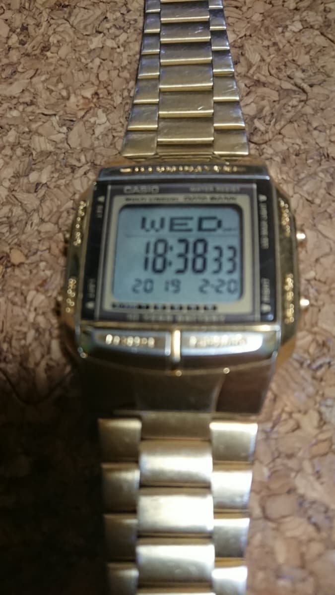 Used]Operation product CASIO CASIO data bank DB-360 gold watch available  for anonymity delivery - BE FORWARD Store