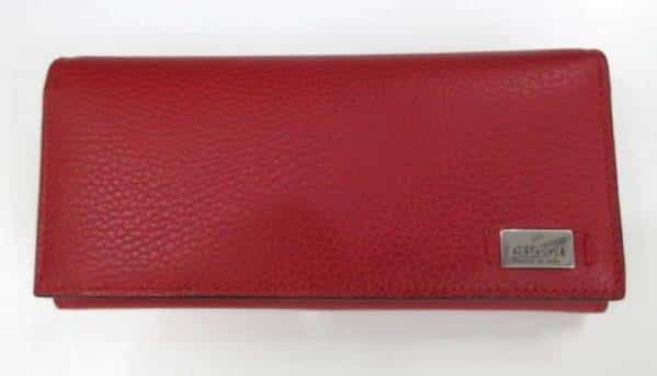 New]Two Men's GUCCI fold long wallet calfskin red - BE FORWARD Store