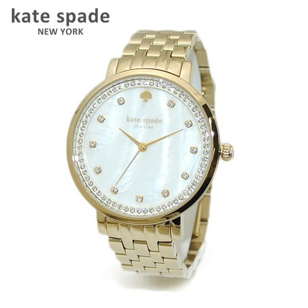 New]kate spade (Kate spade) clock watch 1YRU0821 gold/white shell 