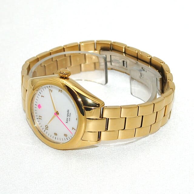 [New]kate spade (Kate spade) clock watch 1YRU0027 gold/pearl white/pink ...