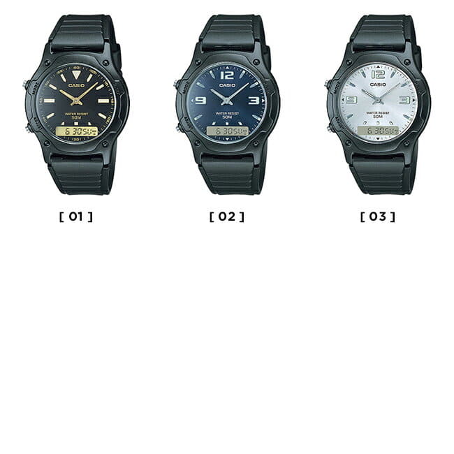 New]Black navy silver of the CASIO standard watch men Lady's boy woman - BE  FORWARD Store