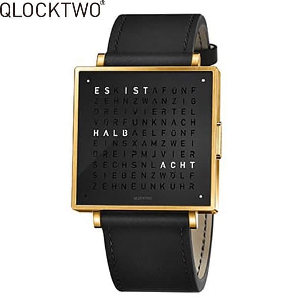 New][QLOCKTWO] Watch GOLD BLACK QW39EN6YGLSBLN Square Character