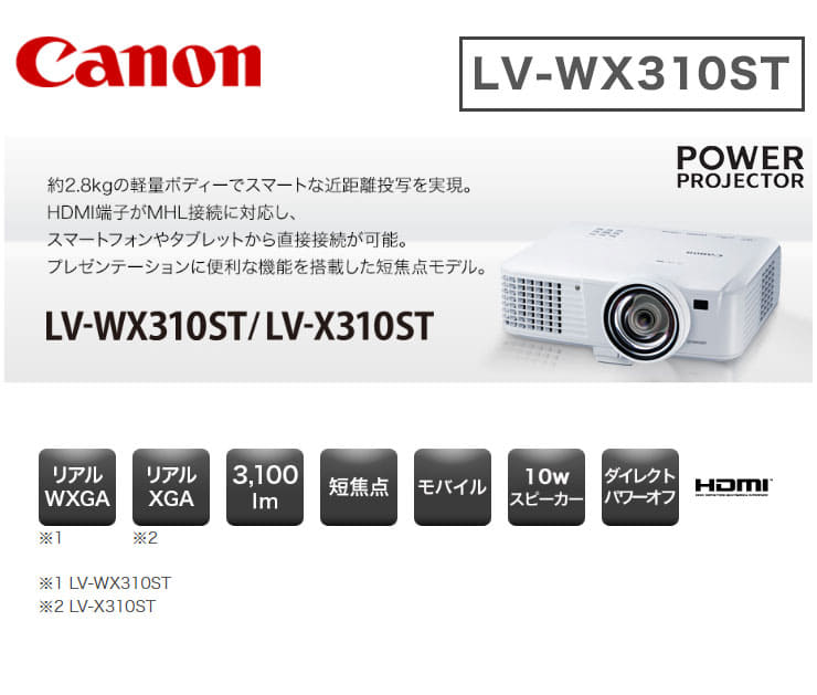 New]Canon CANON data projector short focus model LV-WX310ST - BE FORWARD  Store