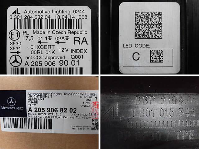 Used]Benz C class W205 LED Right headlight A 205 906 90 01