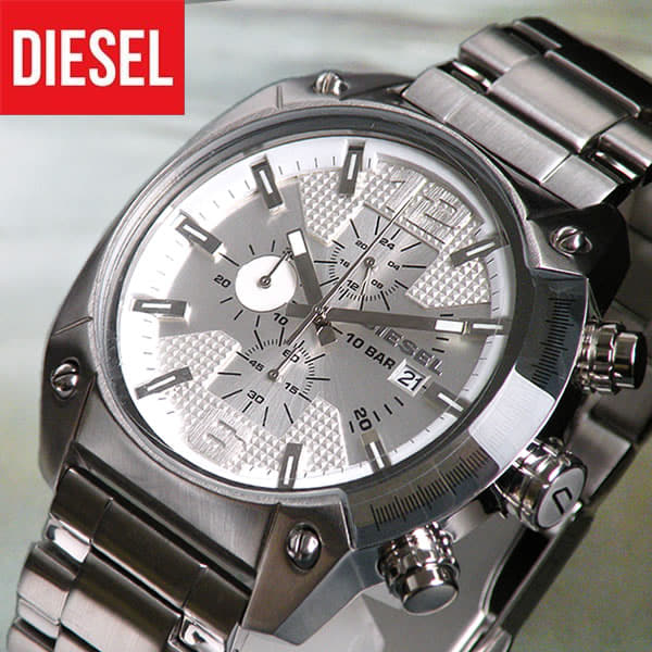 New]Diesel clock fashion brand DIESEL men watch watch DZ4203 foreign  countries model OVERFLOW overflow silver white chronograph gift - BE  FORWARD Store