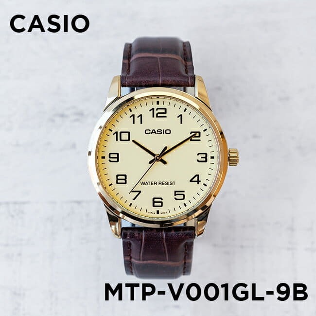 New]CASIO standard men MTP-V001GL-9B watch Lady's boy Gold Brown leather  belt Kim - BE FORWARD Store