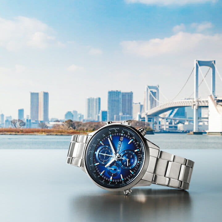 New] SEIKO WIRED TOKYO SORA AGAW449 Men's Watch metal Blue Silver