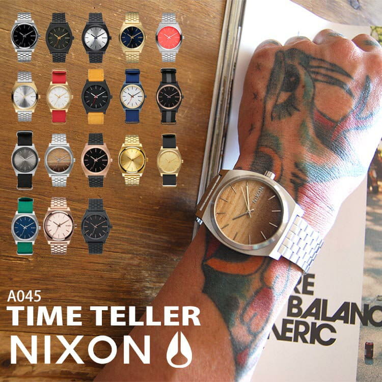 New Nixon watch NIXON Nixon A045 clock time Teller TIME TELLER stainless steel life waterproofing two years Lady s men waterproofing cute fashion gold colorful watercolor painting white present watch ...
