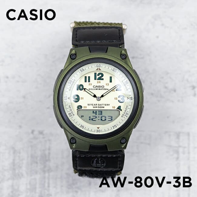 [New]Casio Men's/Women's/Kids Ana Digi Standard Watch Khaki/Black Nylon ...