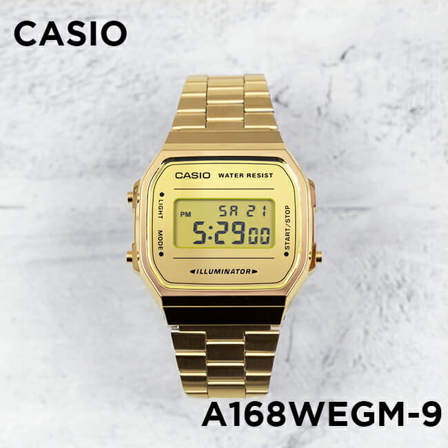 New]Casio Men's/Women's/Kids Digital Standard Watch Gold A168WEGM-9 - BE  FORWARD Store