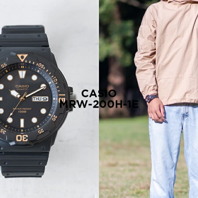 New Casio Sports Men S Kids Analog Date Watch Waterproof Black Mrw 0h 1e Be Forward Store