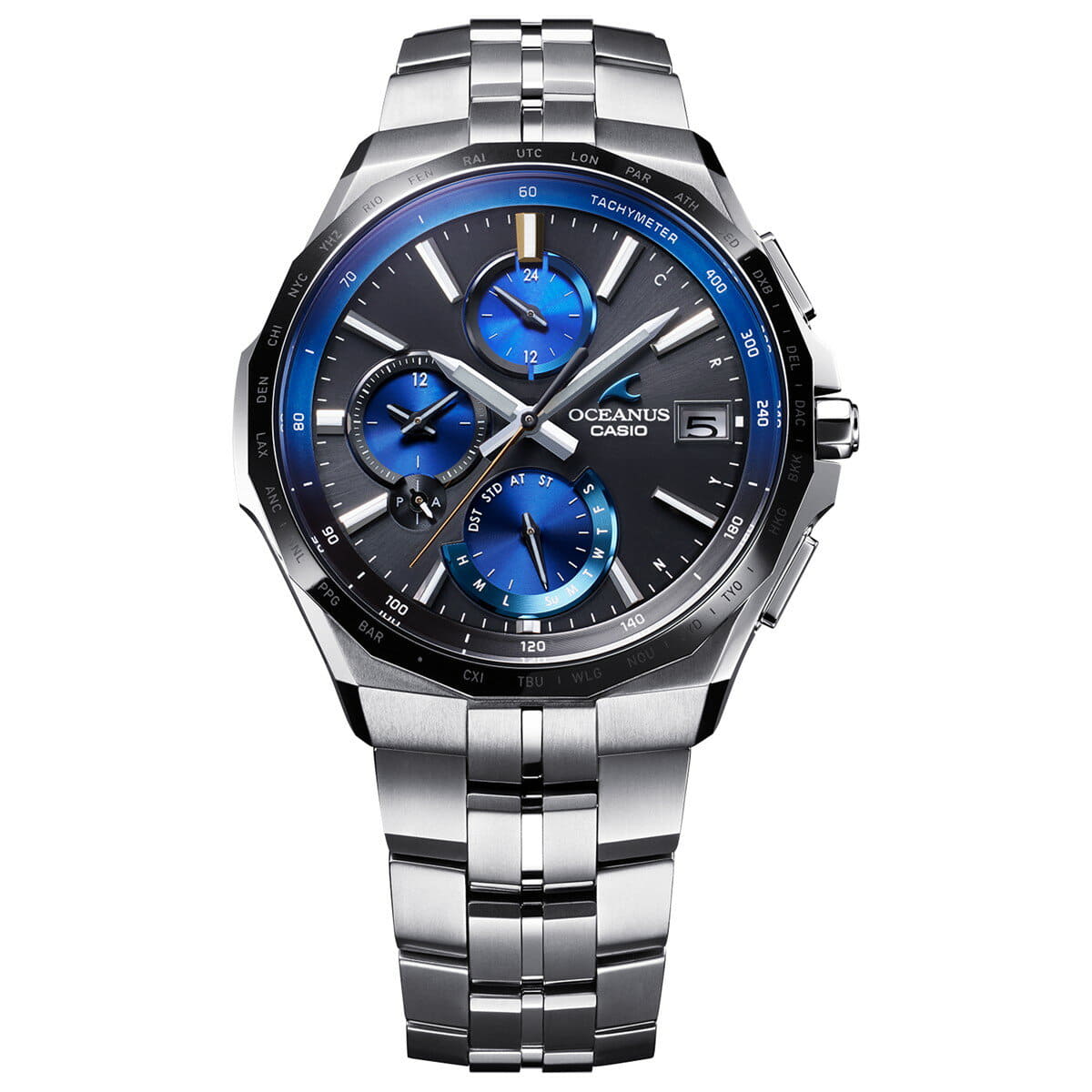 New CASIO OCEANUS Manta Men s Electric Wave Solar Watch Line OCW S5000E 1AJF BE FORWARD Store