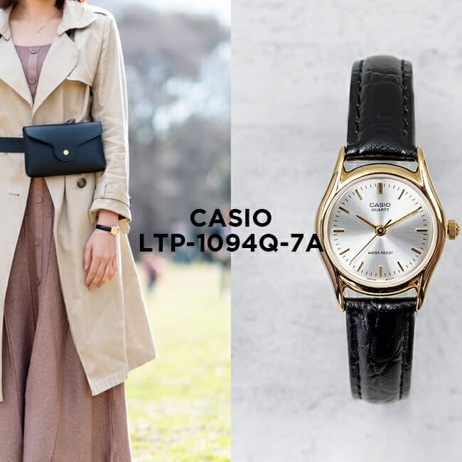 New]Casio Ladies/Kids Analog Standard Watch Gold/Silver Leather Belt LTP- 1094Q-7A - BE FORWARD Store