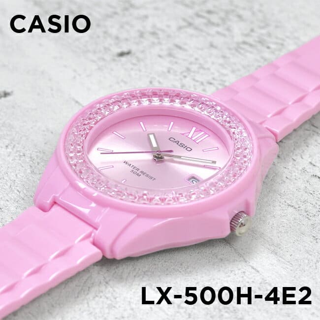 New]Casio Ladies/Kids Analog Date Standard Watch Pink LX-500H-4E2 - BE  FORWARD Store