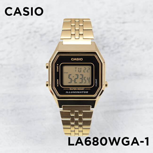 New Casio Ladies Kids Digital Date Standard Watch Gold Black LA680WGA 1B BE FORWARD Store