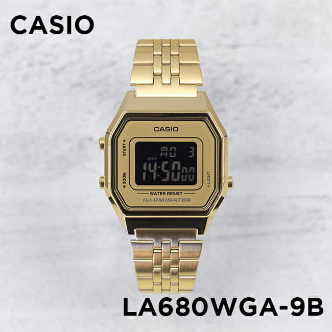 New]Casio Ladies/Kids Digital Standard Watch Gold/Black LA680WGA-9B - BE  FORWARD Store