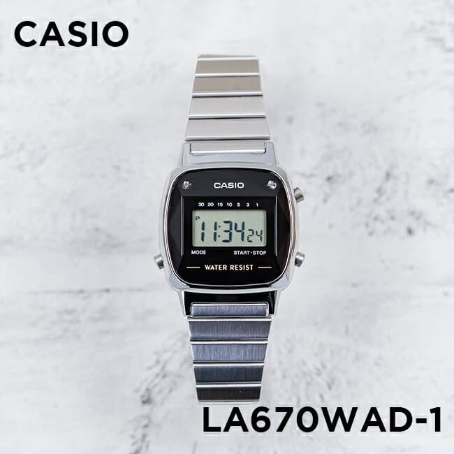 New]Black silver diamond of the CASIO standard Lady's LA670WAD-1 watch  woman - BE FORWARD Store