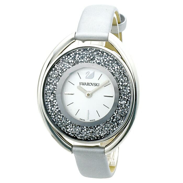 New Swarovski SWAROVSKI crystal line OVAL CRYSTALLINE OVAL Lady s clock watch 5263907 white clockface BE FORWARD Store