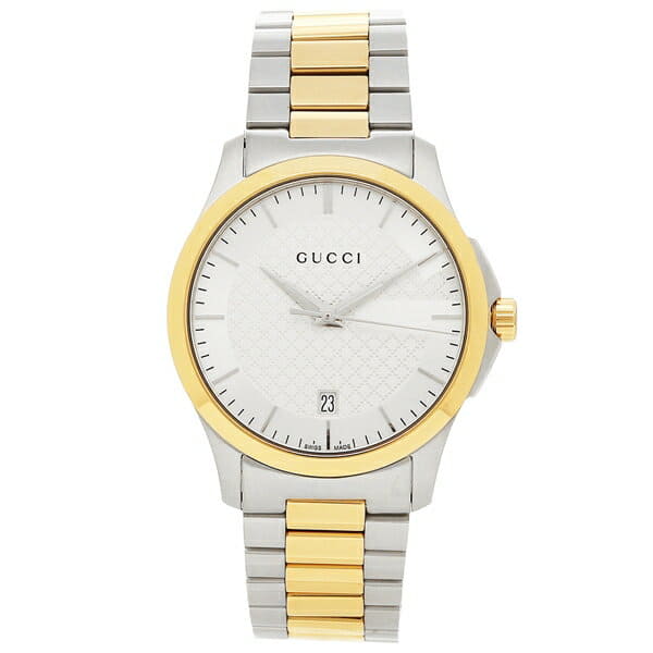 New]Gucci watch men GUCCI YA126450 yellow gold silver - BE FORWARD Store