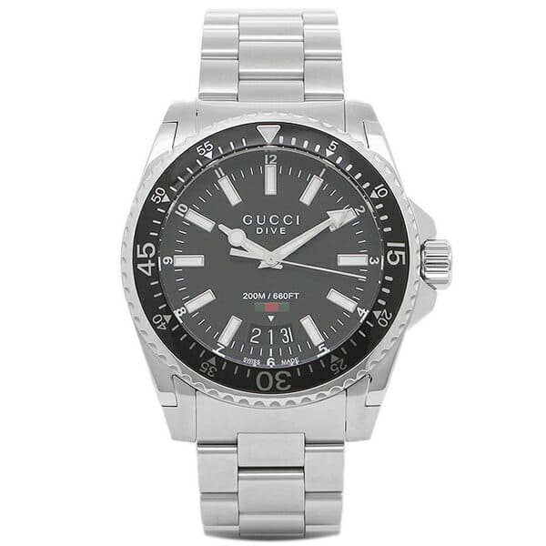 New]Gucci watch men GUCCI YA136301 black silver - BE FORWARD Store