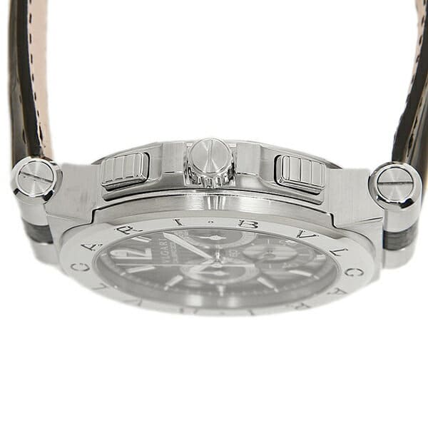 New Bulgari clock men BVLGARI DG42BSLDCH diagonokaribu 303 chronograph watch watch silver black BE FORWARD Store