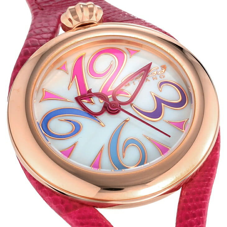 GaGa Milano Pink Leather Strap Watch Gaga Milano Watch Frame_One Pink Gold main image 3