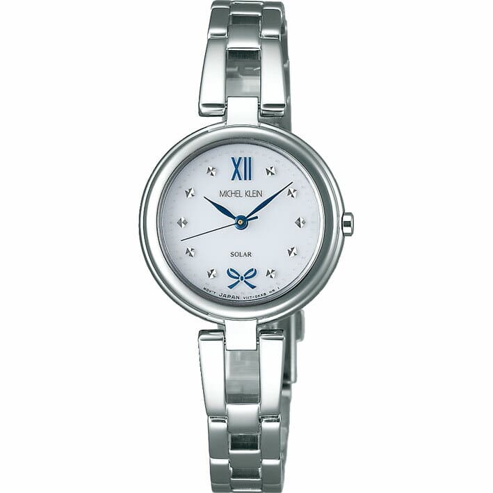 New SEIKO SEIKO MICHEL KLEIN Michel Klein AVCD038 Lady s watch metal solar analog white white Silver silver BE FORWARD Store