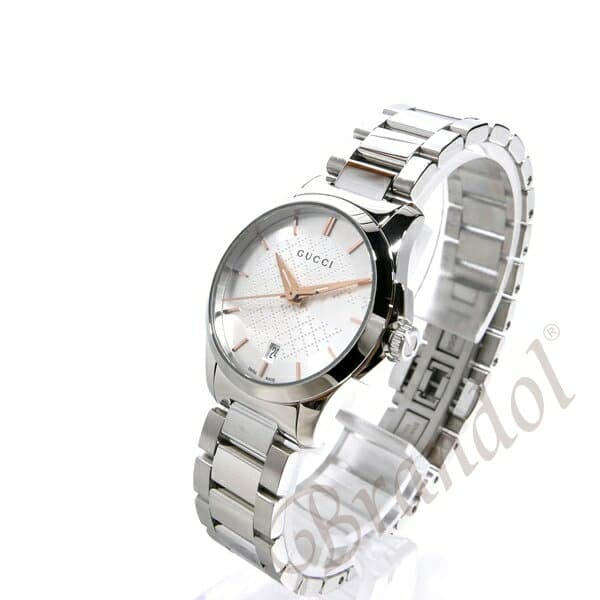 [New]Gucci Ladies G-Timeless Watch 27mm White/Silver YA126523 - BE FORWARD  Store