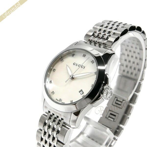 New]Gucci Ladies G-Timeless Watch 27mm White Pearl YA126504 - BE FORWARD  Store
