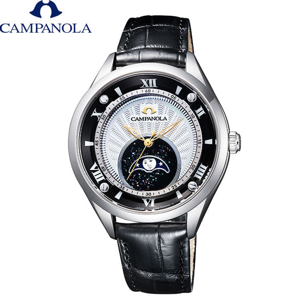 New]Citizen Campanora Moonphase Men's Watch Crocodile Leather Belt