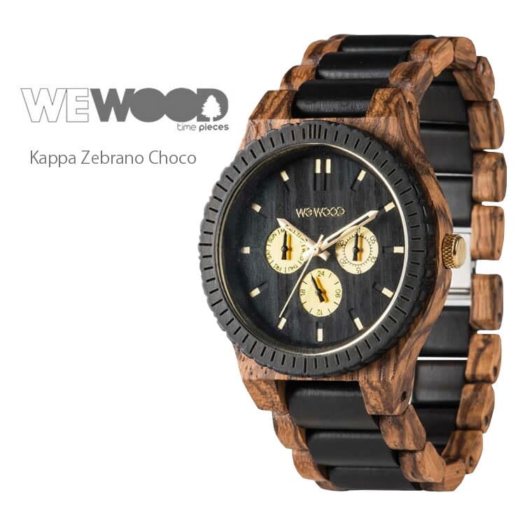 New]The WEWOOD 9818110 KAPPA ZEBRANO CHOCO (kappazeburanochoko) watch  unisex men Lady's black beige gold sky - BE FORWARD Store