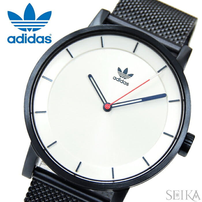 New]The watch that Adidas adidas District_M1(5)Z04-3032(Z04-3032-00)  Z043032 clock watch men Lady's white blue mesh is blue - BE FORWARD Store