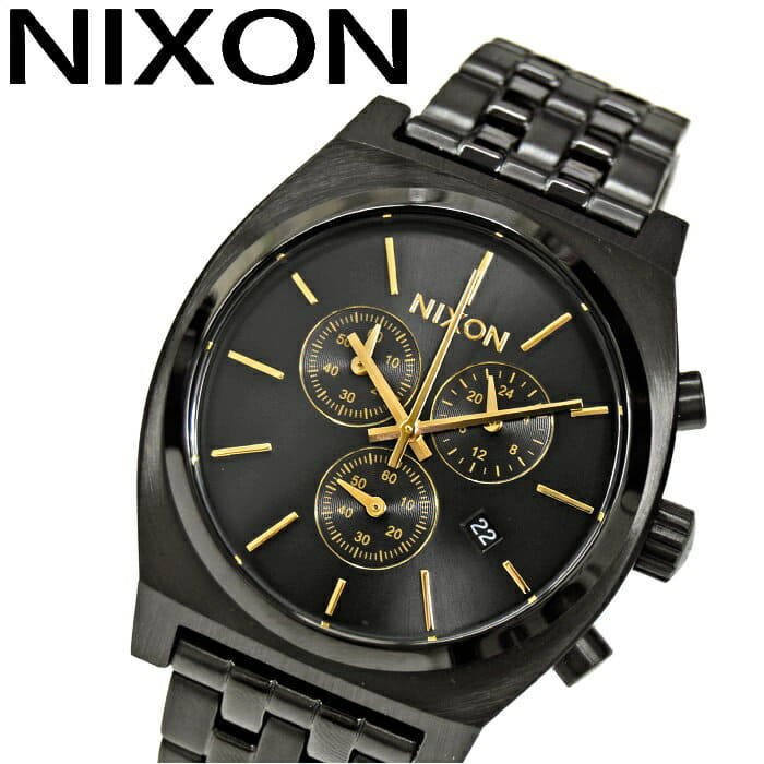 New]NIXON Nixon Boys clock [A9721031] black X gold TIME TELLER CHRONO (time  Teller Kurono) unisex men Lady's - BE FORWARD Store