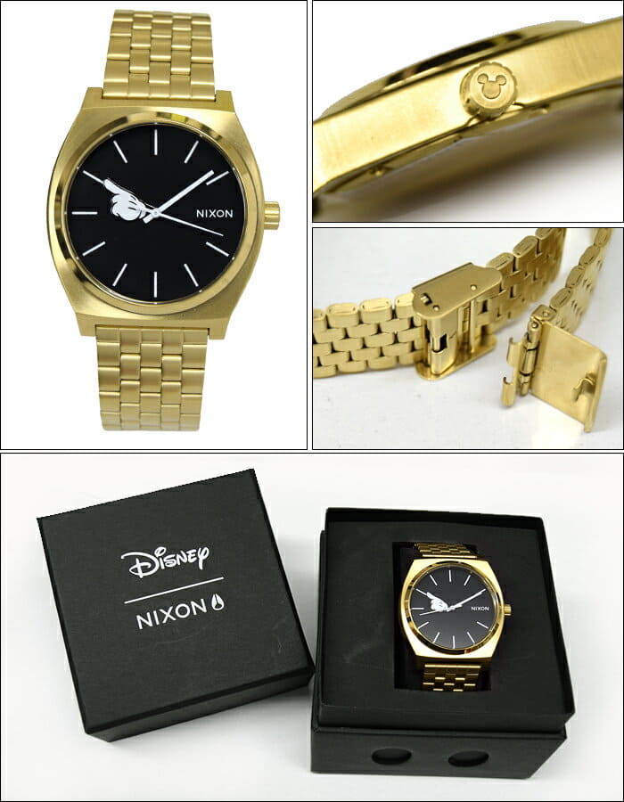 New NIXON Nixon time Teller A045 3097 clock watch men Lady s unisex gold Mickey hand design Disney X Nixon A0453097 00 BE FORWARD Store