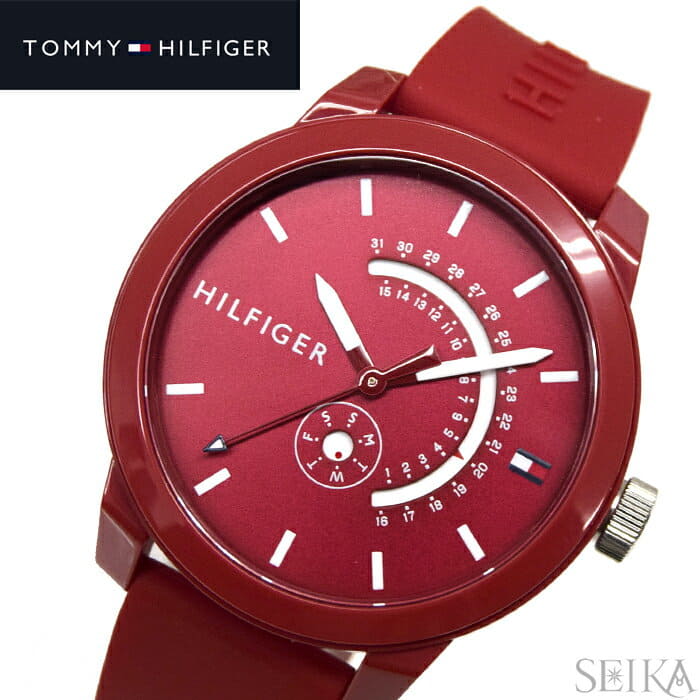 New]The watch tomihirufiga TOMMY HILFIGER 1791480 (244) clock watch men Lady's unisex red rubber is red BE FORWARD Store