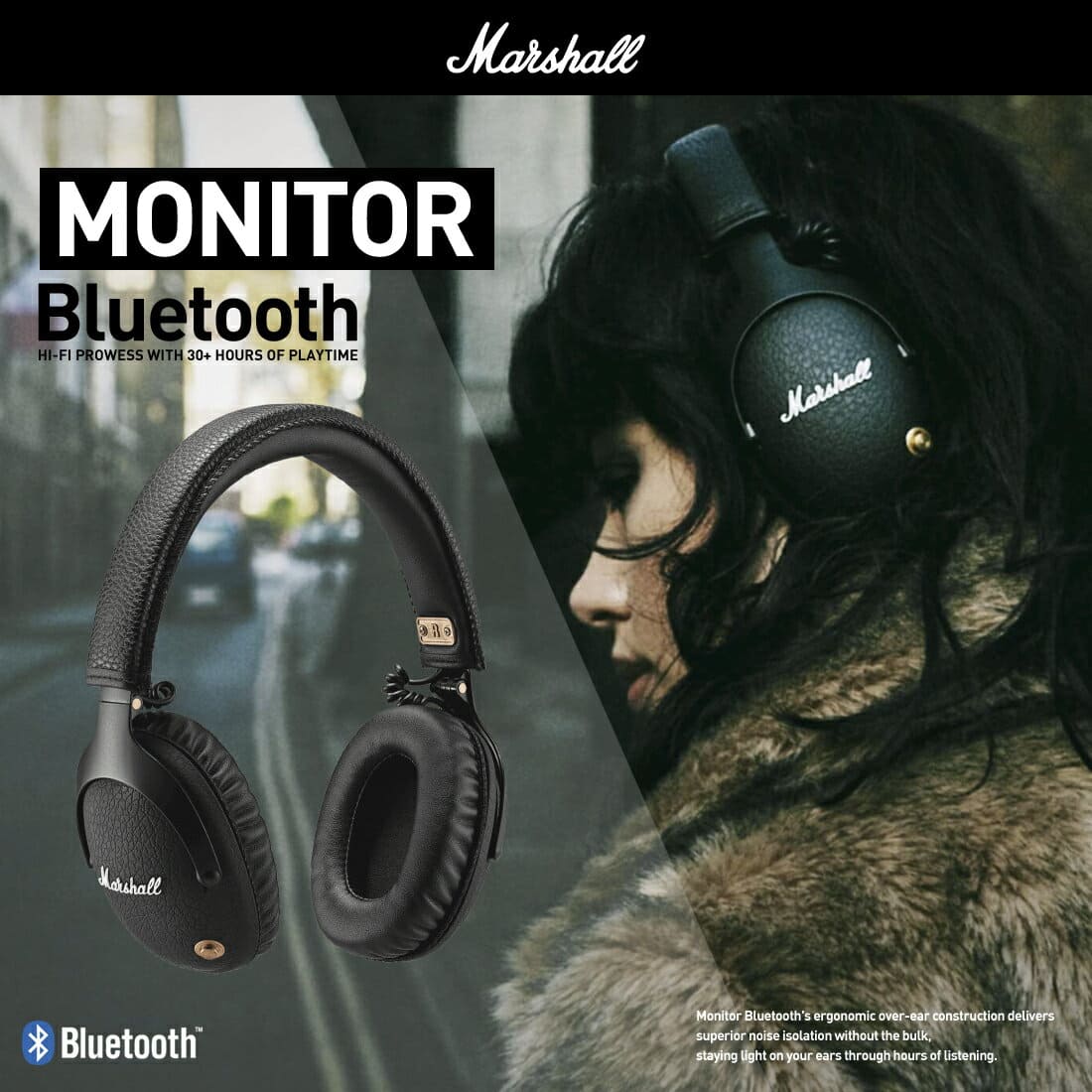 marshall monitor bluetooth headset