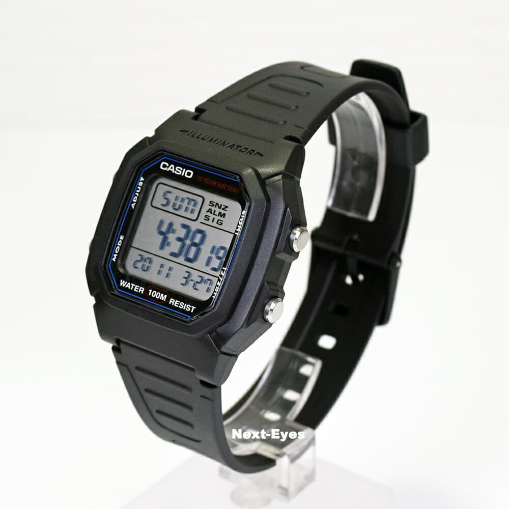 New]Casio clock W-800H-1A W800H-1A stopwatch dual time 10 standard