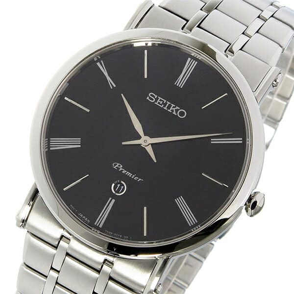 New]SEIKO SEIKO pull Mie Premier quartz men watch SKP393P1 black [watch  foreign countries import product] - BE FORWARD Store