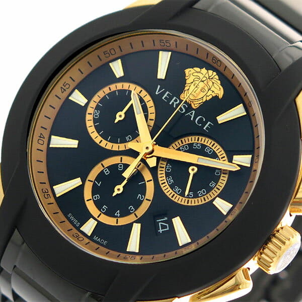 versace watch black gold