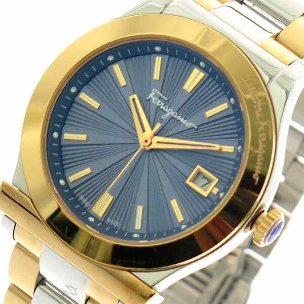 New]Salvatore Ferragamo SALVATORE FERRAGAMO watch men FF3240015 quartz navy  silver X gold 【】 - BE FORWARD Store